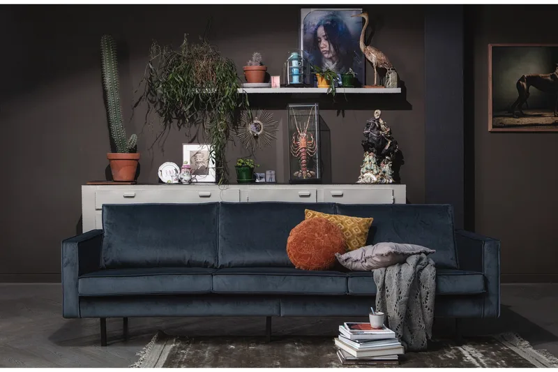 Lissbon 3-seter sofa fløyel - Møbler - Sofaer - 3 seter sofa