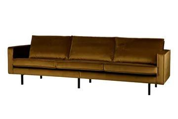Lissbon 3-seters Fløyelssofa - Gul - Møbler - Sofaer - 3 seter sofa