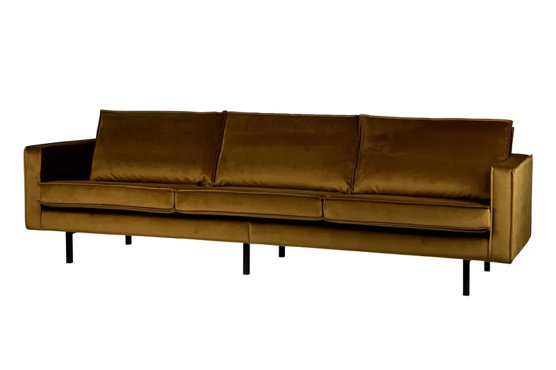 Lissbon 3-seters Fløyelssofa - Gul - Møbler - Sofaer - 3 seter sofa
