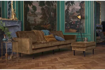 Lissbon 3-seters Fløyelssofa - Gul - Møbler - Sofaer - 3 seter sofa