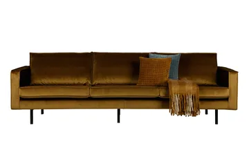 Lissbon 3-seters Fløyelssofa - Gul - Møbler - Sofaer - 3 seter sofa