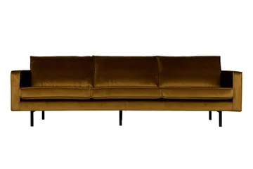 Lissbon 3-seters Fløyelssofa - Gul - Møbler - Sofaer - 3 seter sofa