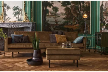 Lissbon 3-seters Fløyelssofa - Gul - Møbler - Sofaer - 3 seter sofa