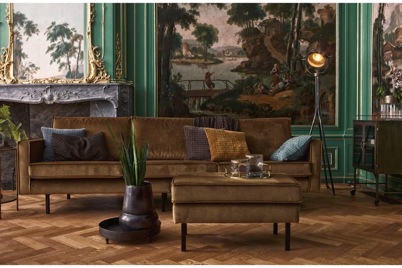 Lissbon 3-seters Fløyelssofa - Gul - Møbler - Sofaer - 3 seter sofa