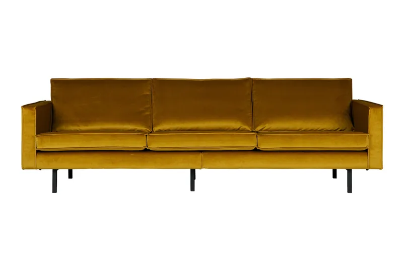 Lissbon 3-seters Fløyelssofa - Oker - Møbler - Sofaer - 3 seter sofa