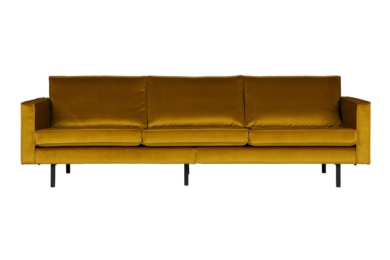 Lissbon 3-seters Fløyelssofa - Oker - Møbler - Sofaer - 3 seter sofa