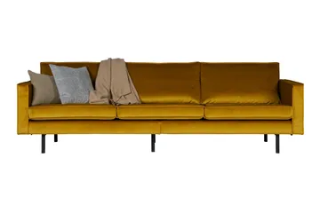 Lissbon 3-seters Fløyelssofa - Oker - Møbler - Sofaer - 3 seter sofa