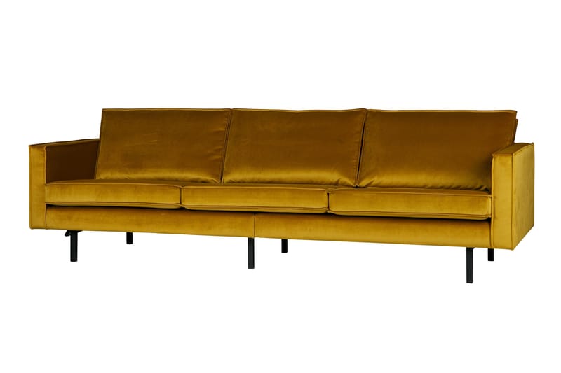 Lissbon 3-seters Fløyelssofa - Oker - Møbler - Sofaer - 3 seter sofa