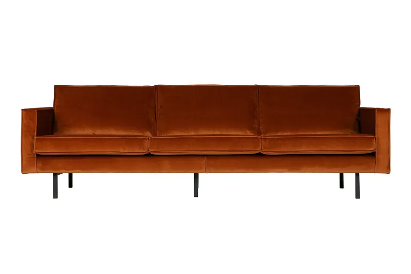 Lissbon 3-seters Fløyelssofa - Rust - Møbler - Sofaer - 3 seter sofa