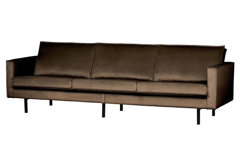 Lissbon 3-seters Fløyelssofa - Taupe - Møbler - Sofaer - 3 seter sofa