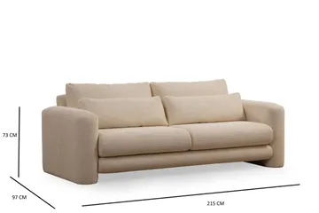 Makhan Sofa 3-seter - Beige - Møbler - Sofaer - 3 seter sofa