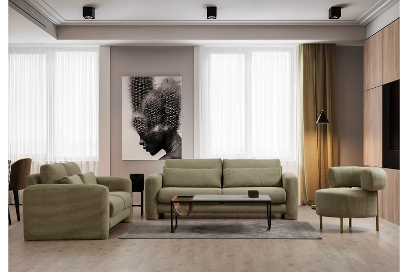 Makhan Sofa 3-seter - Grønn - Møbler - Sofaer - 3 seter sofa