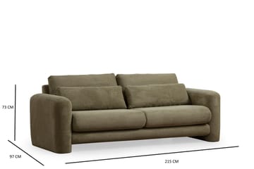 Makhan Sofa 3-seter - Grønn - Møbler - Sofaer - 3 seter sofa