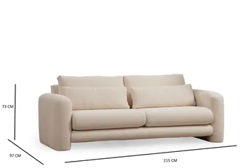 Makhan Sofa 3-seter - Lys beige - Møbler - Sofaer - 3 seter sofa