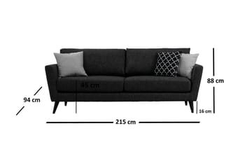 Mangia 3-Seter Sofa - Grå - Møbler - Sofaer - 3 seter sofa