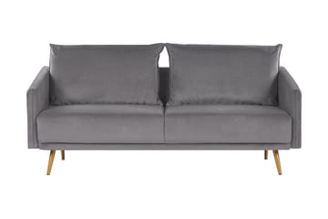 Maurana 3-seter Fløyelssofa med Metallben - Grå - Møbler - Sofaer - 3 seter sofa