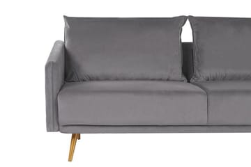Maurana 3-seter Fløyelssofa med Metallben - Grå - Møbler - Sofaer - 3 seter sofa