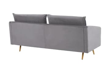 Maurana 3-seter Fløyelssofa med Metallben - Grå - Møbler - Sofaer - 3 seter sofa