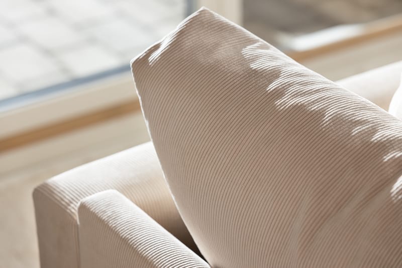 Menard 3-seters Dyp Manchestersofa 205 cm bred - Beige - Møbler - Sofaer - 3 seter sofa