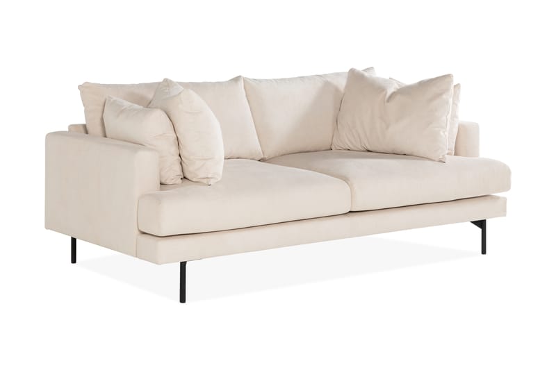 Menard 3-seters Dyp Manchestersofa 205 cm bred - Beige - Møbler - Sofaer - 3 seter sofa