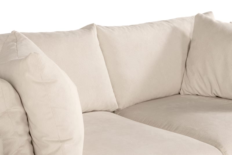 Menard 3-seters Dyp Manchestersofa 205 cm bred - Beige - Møbler - Sofaer - 3 seter sofa