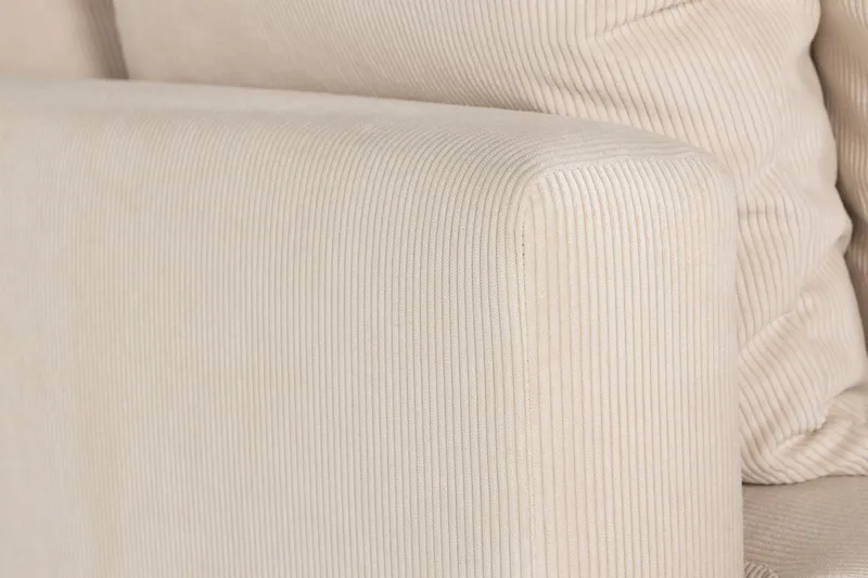 Menard 3-seters Dyp Manchestersofa - Beige - Møbler - Sofaer - 3 seter sofa