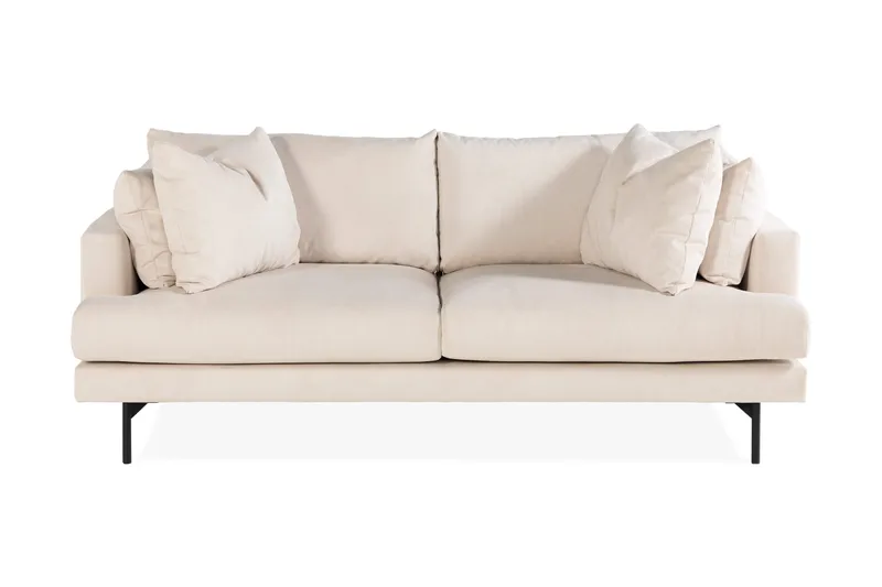 Menard 3-seters Dyp Manchestersofa - Beige - Møbler - Sofaer - 3 seter sofa