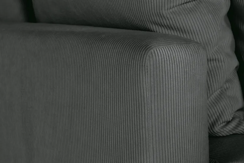 Menard 3-seters Dyp Manchestersofa - Grå - Møbler - Sofaer - 3 seter sofa