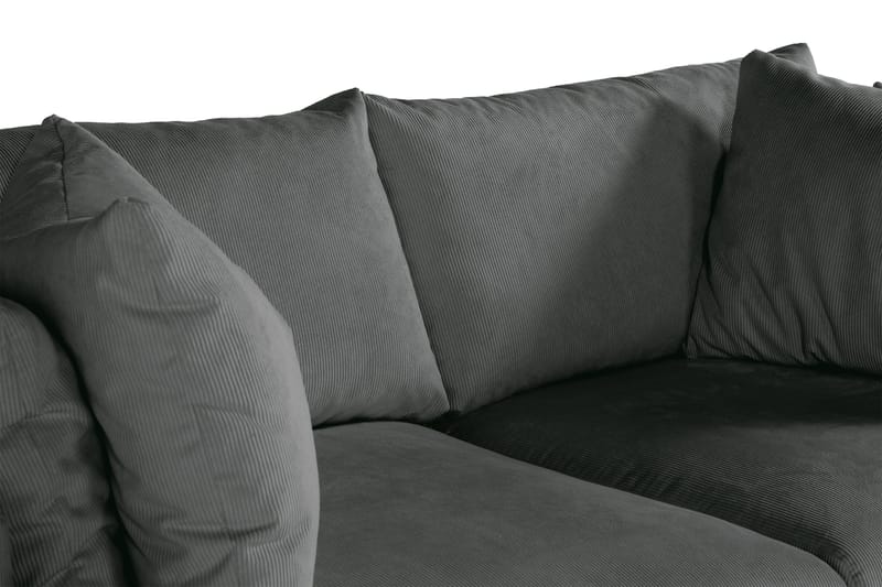 Menard 3-seters Dyp Manchestersofa - Grå - Møbler - Sofaer - 3 seter sofa