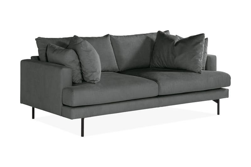 Menard 3-seters Dyp Manchestersofa - Grå - Møbler - Sofaer - 3 seter sofa