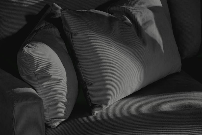 Menard 3-seters Dyp Manchestersofa - Grå - Møbler - Sofaer - 3 seter sofa