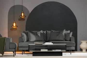 Menard 3-seters Dyp Manchestersofa - Grå - Møbler - Sofaer - 3 seter sofa