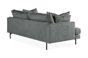 Menard 3-seters Dyp Manchestersofa - Grå - Møbler - Sofaer - 3 seter sofa