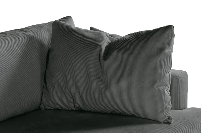 Menard 3-seters Dyp Manchestersofa - Grå - Møbler - Sofaer - 3 seter sofa