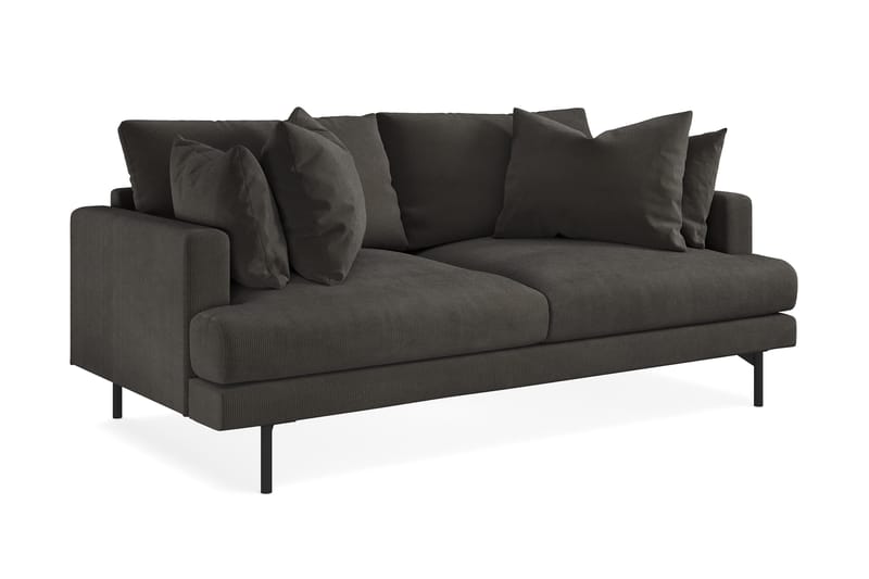 Menard 3-seters Dyp Manchestersofa - Mørk grå - Møbler - Sofaer - 3 seter sofa