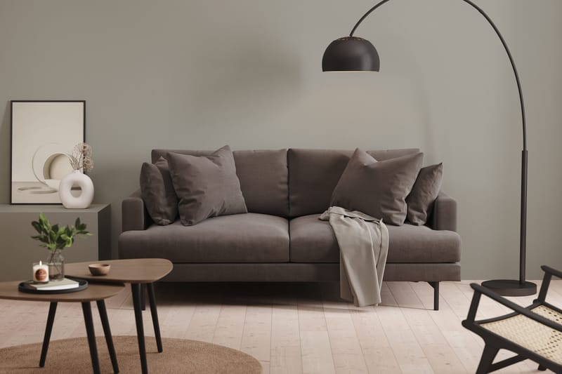 Menard 3-seters Dyp Manchestersofa - Mørk grå - Møbler - Sofaer - 3 seter sofa