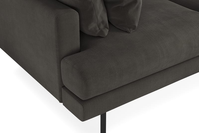 Menard 3-seters Dyp Manchestersofa - Mørk grå - Møbler - Sofaer - 3 seter sofa