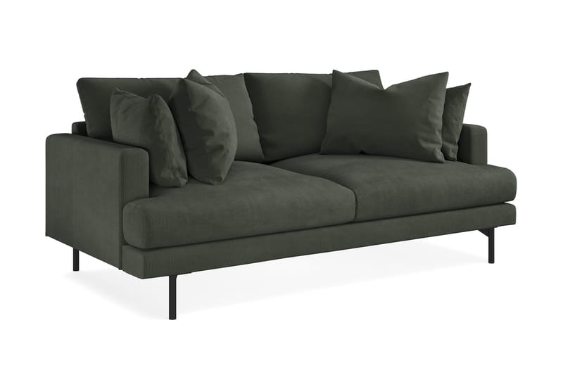 Menard 3-seters Dyp Manchestersofa - Mørk grønn - Møbler - Sofaer - 3 seter sofa