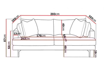 Menard 3-seters Dyp Sofa i Bouclé 205 cm bred - Hvit - Møbler - Sofaer - 3 seter sofa