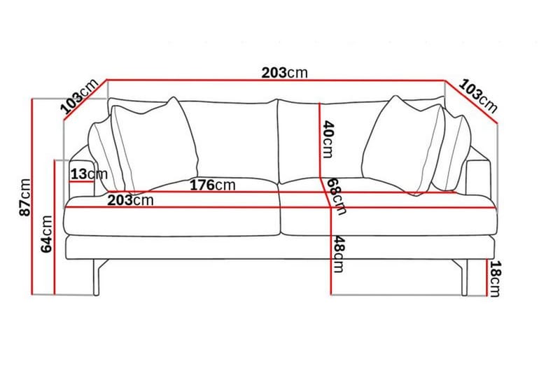 Menard 3-seters Dyp Sofa i Bouclé 205 cm bred - Hvit - Møbler - Sofaer - 3 seter sofa