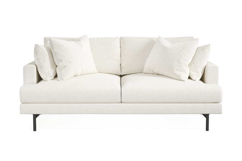 Menard 3-seters Dyp Sofa i Bouclé 205 cm bred - Hvit - Møbler - Sofaer - 3 seter sofa