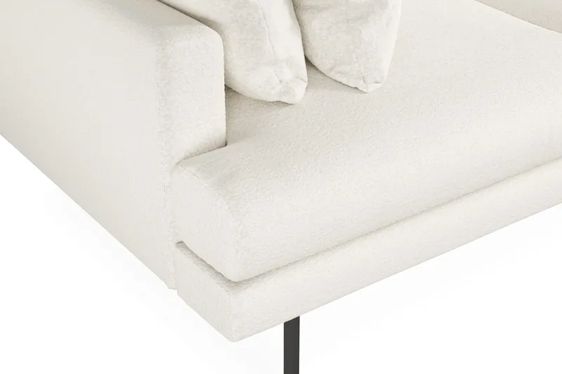 Menard 3-seters Dyp Sofa i Bouclé - Hvit - Møbler - Sofaer - 3 seter sofa
