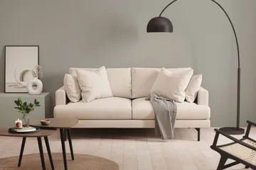 Menard 3-seters Dyp Stoffsofa 205 cm bred - Beige - Møbler - Sofaer - 3 seter sofa