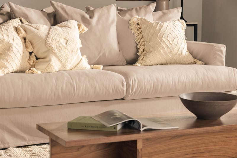 Menard 3-seters Dyp Stoffsofa - Beige - Møbler - Sofaer - 3 seter sofa
