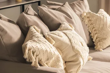 Menard 3-seters Dyp Stoffsofa - Beige - Møbler - Sofaer - 3 seter sofa