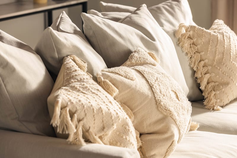 Menard 3-seters Stoffsofa - Lys grå - Møbler - Sofaer - 3 seter sofa