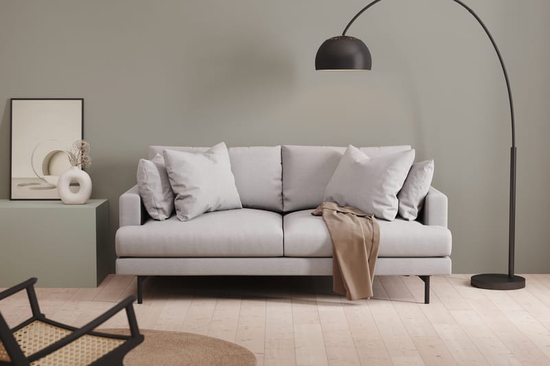 Menard 3-seters Dyp Stoffsofa - Lys grå - Møbler - Sofaer - 3 seter sofa