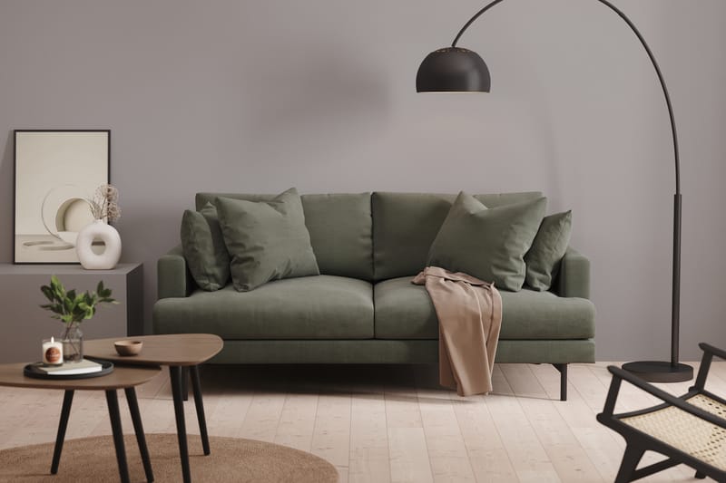 Menard 3-seters Manchestersofa - Mørk grønn - Møbler - Sofaer - 3 seter sofa