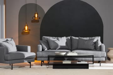 Menard 3-seters Stoffsofa - Grå - Møbler - Sofaer - 3 seter sofa