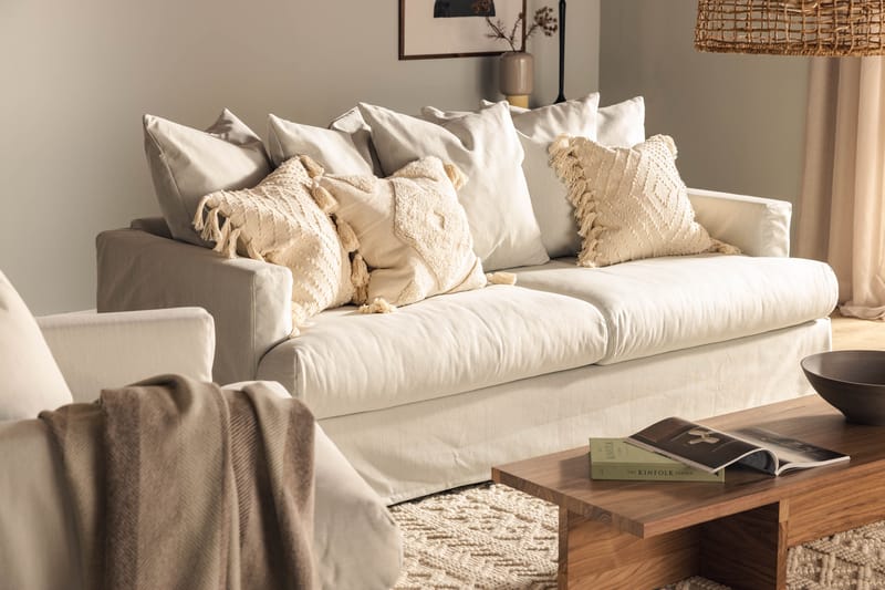 Menard 3-seters Stoffsofa - Lys grå - Møbler - Sofaer - 3 seter sofa